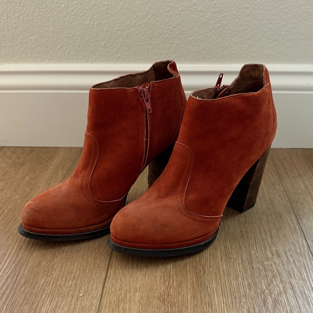 Jeffrey Campbell Rust Suede Ankle Booties